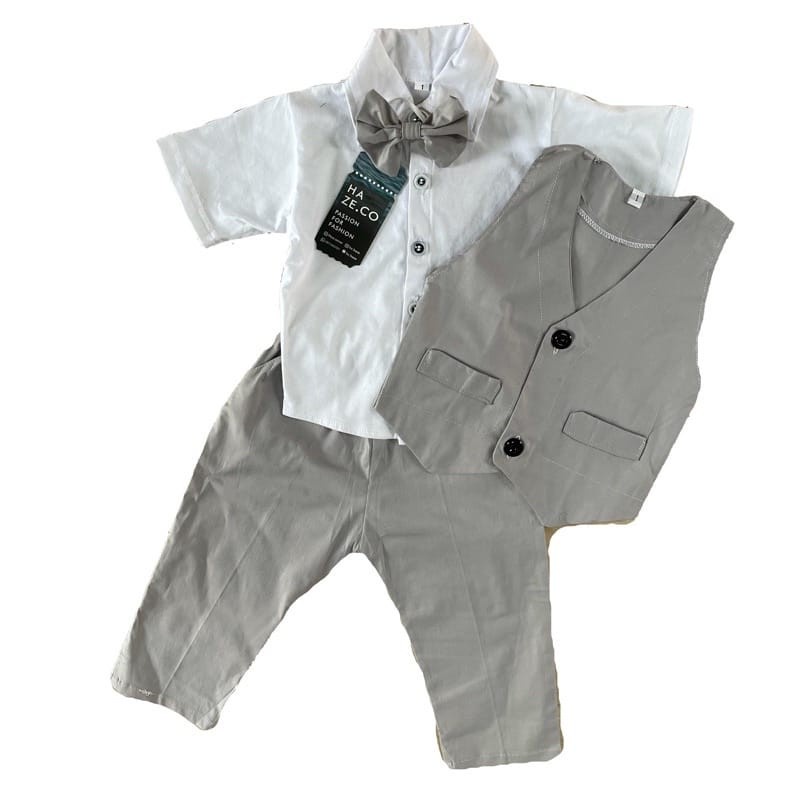 baju kemeja jas tuxedo anak bayi laki 2 3 4 5 6 7 8 9 10 tahun setelan pesta abu