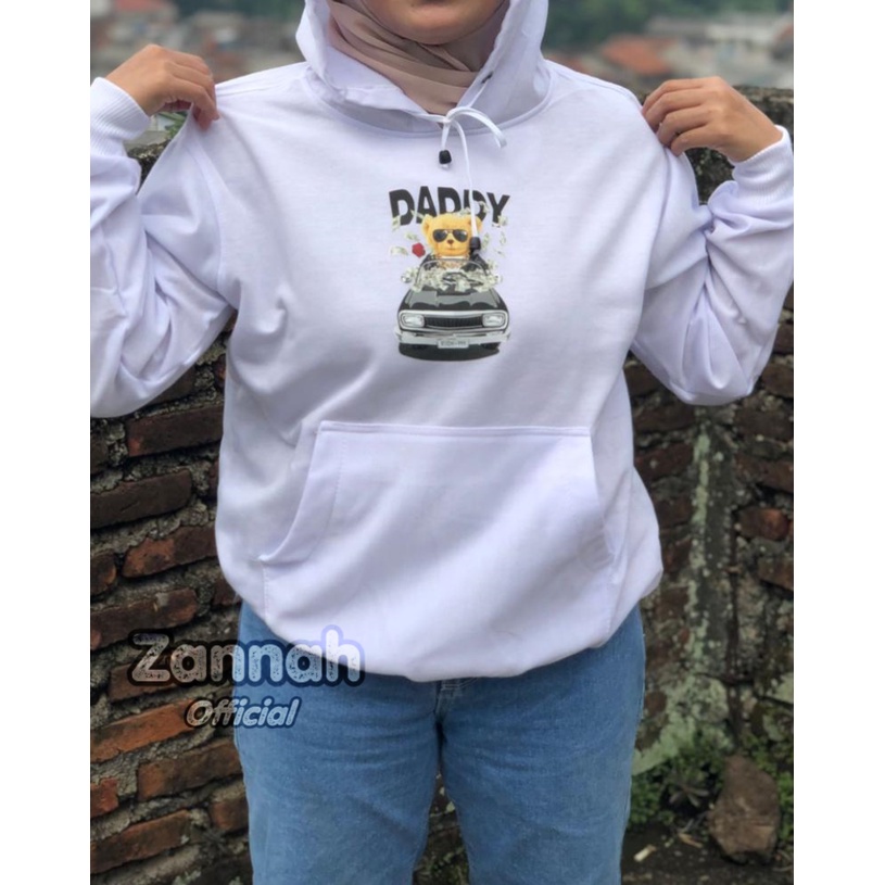 Outwear Trendy Terbaru Hoody Motif Daddy Rich Bear Bahan Pleece