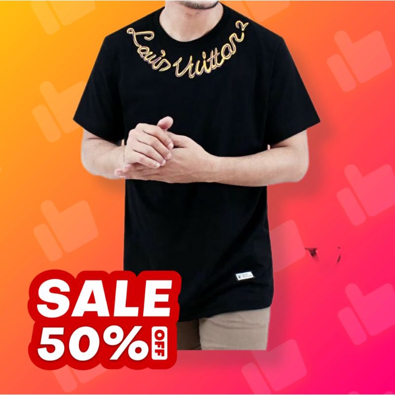 grosir    kaos t shirt lv distro bandung original   kaos louis vuitton full bordir   kaos lv tag   l