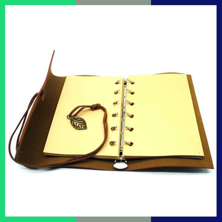 

Buku Catatan Binder Kulit Retro Leaf A5/ Binder Note / Notebook Coklat