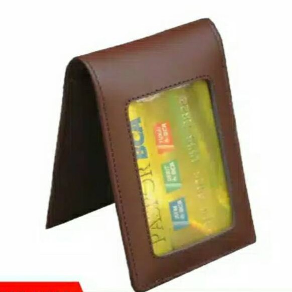 

Name tag kulit asli 2 muka nametag magnet id card holder koper pegawai karyawan pns design template