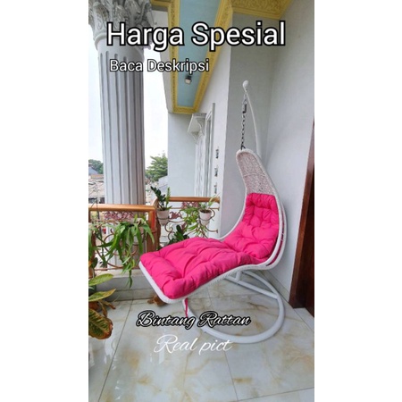 Ayunan Gantung Lonjer Kursi Ayunan Rotan Sintetis Termurah Terlaris Kursi Pantai Selonjor TerasTaman