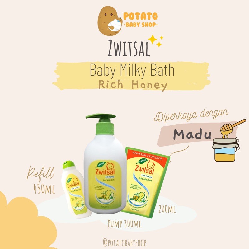 Zwitsal Baby Milky Bath Rich Honey