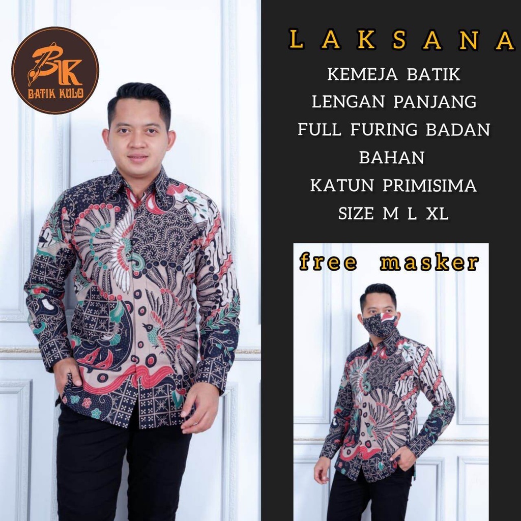 Kemeja batik pria terbaru/hem batik terbaru/batik pria lengan panjang/baju batik pendek/Laksana