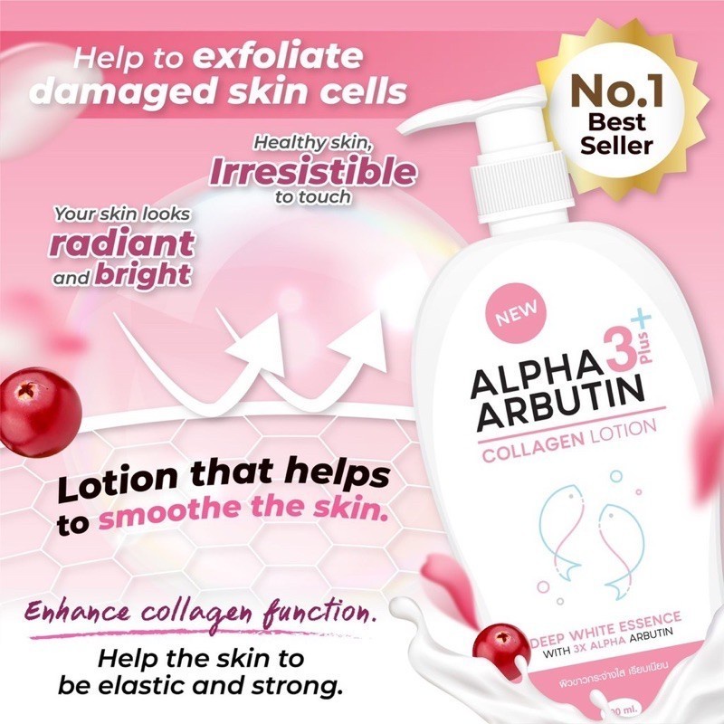 Alpha Arbutin 3 Plus Collagen Body Lotion Handbody Whitening Lotion