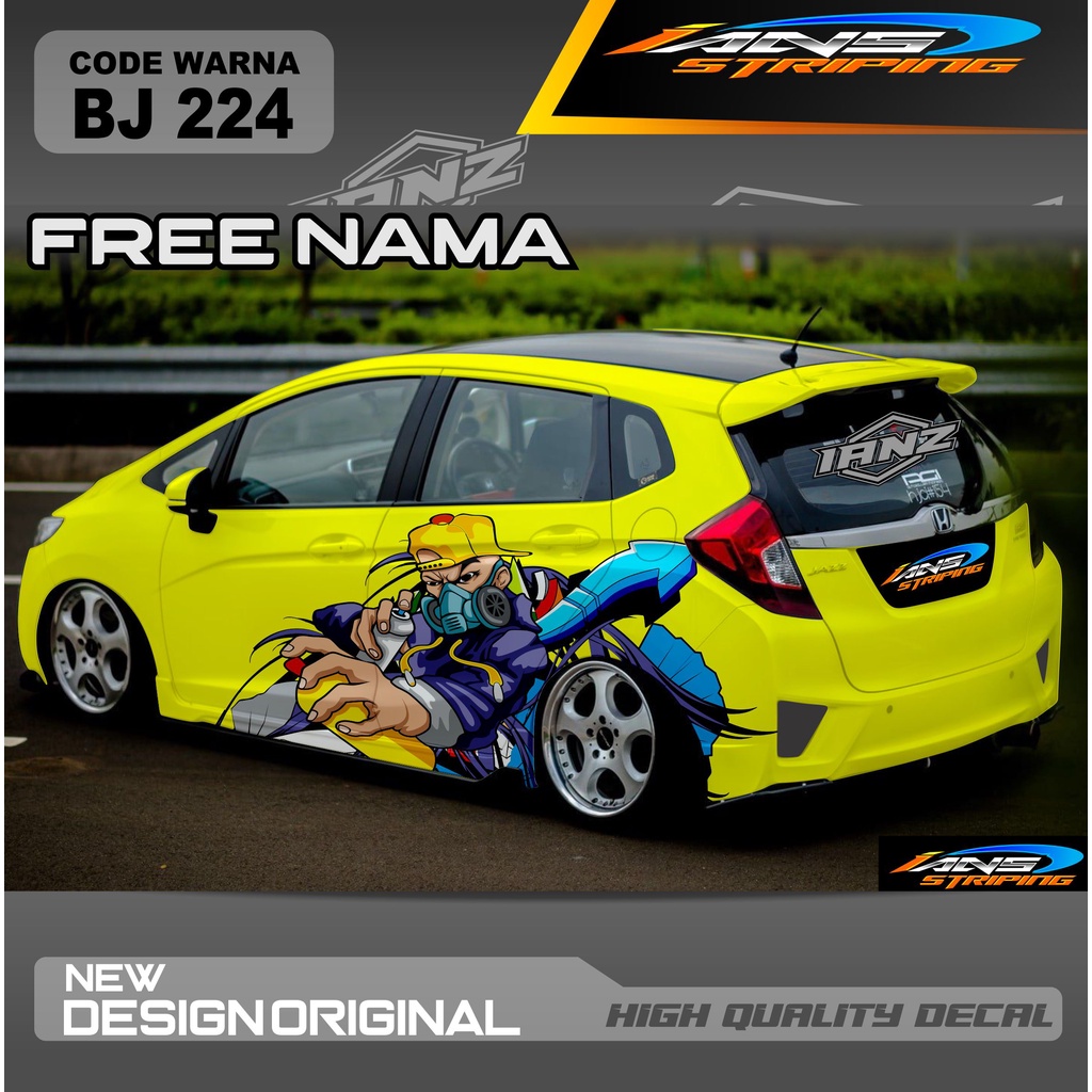 DECAL STICKER HONDA JES JAZZ / STIKER MOBIL BRIO AVANZA YARIS XENIA SWIFT CITY SITI / ROKY DAIHATSU HONDA / STIKER MOBIL AGYA AYLA AVANZA SEDAN VIOZ