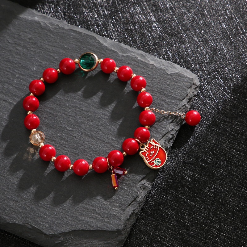 2021 Tahun Baru ox bola gelang wanita retro merah gelang girlfriends' hadiah pacar hadiah fashion