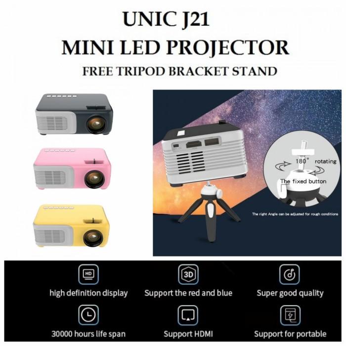 

Irled | Unic J21 Mini Led Projector 2000 Lumens Proyektor Led Mini Free Tripod
