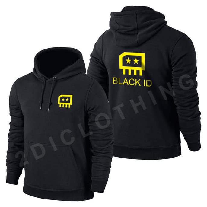 Hoodies Black Id / Jaket Sweater Hoodie Zipper Black Id