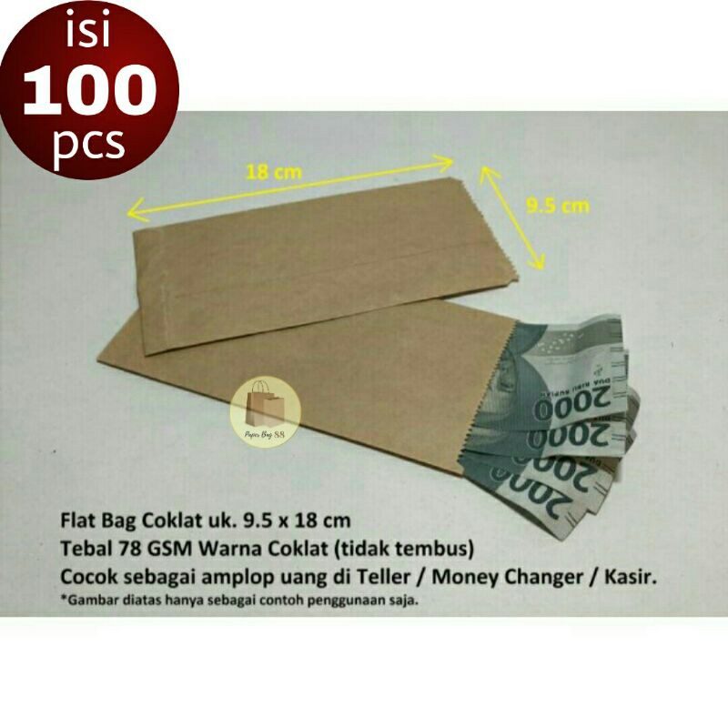 

Kantong Kertas Amplop Uang S 18x9.5 cm (isi 100 pcs)