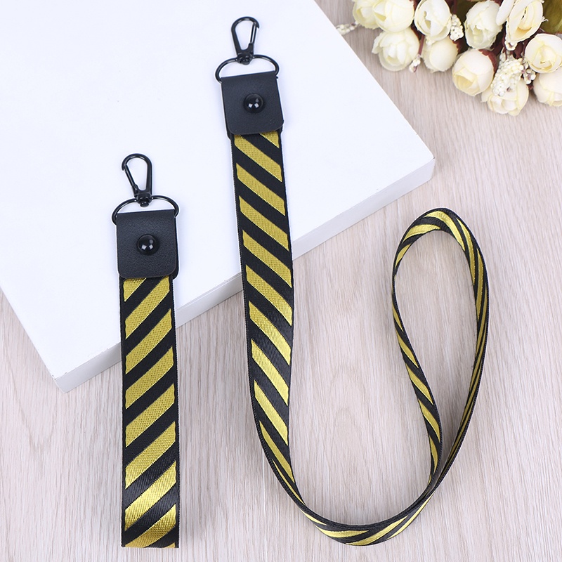 (LUCKID) Tali Lanyard Motif Garis-Garis Untuk Kartu ID / Handphone