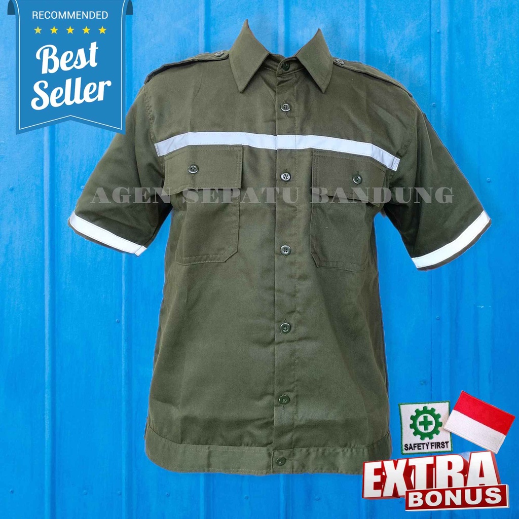 Wearpack Safety Lengan Pendek Baju Seragam Kerja Proyek Safety K3 Lengkap