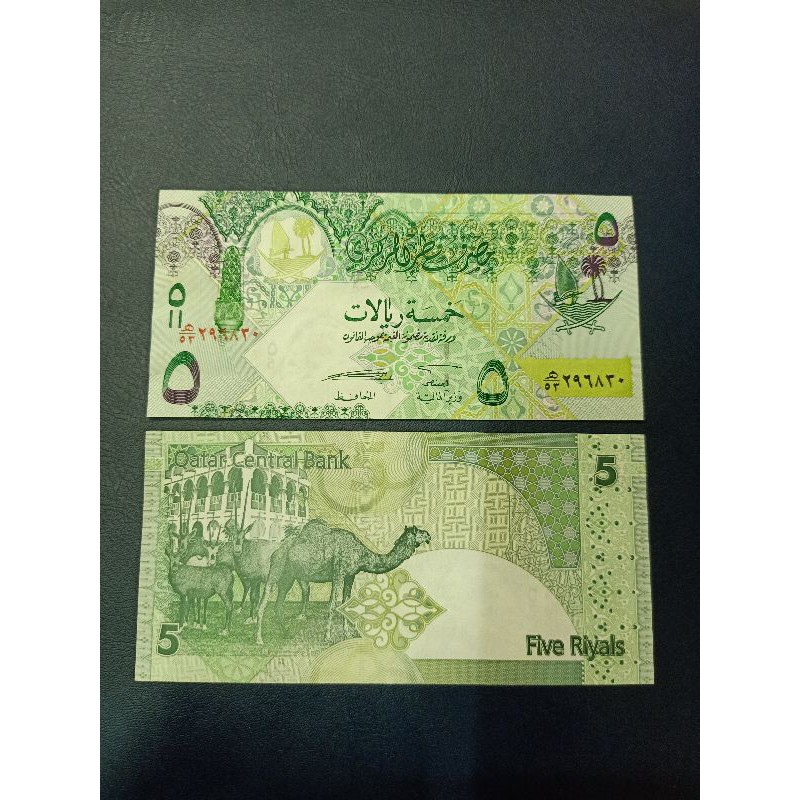 QATAR 5 REALS UANG ASING GRESS UNC