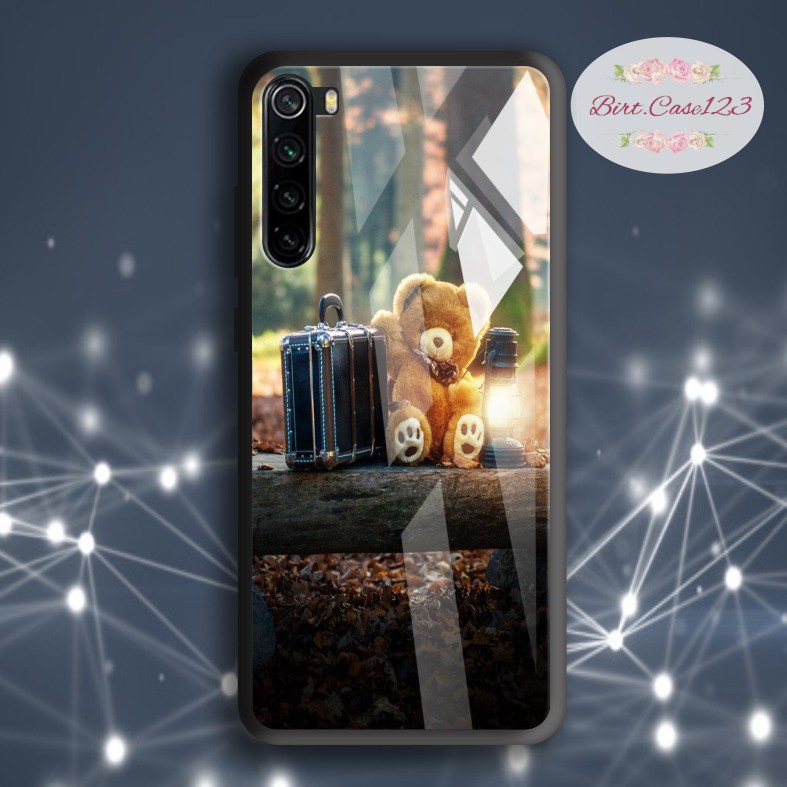 back case glass cute bears Oppo A3s A1k A5 A9 2020 A7 F9 A5s A31 A52 A53 A92 A37 A57 A59 A71 BC5383