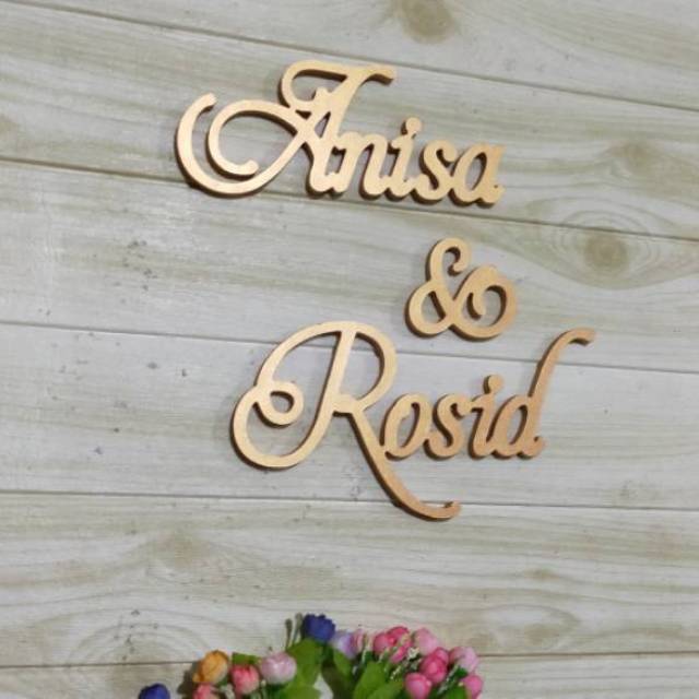 10 cm - 30 cm Huruf Timbul Kayu Tulisan Latin Sambung - TS