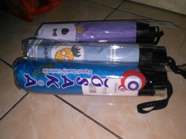 Payung Lipat 4 Fancy Karakter Pineapple Anti Uv Merk Osaka Bw-123