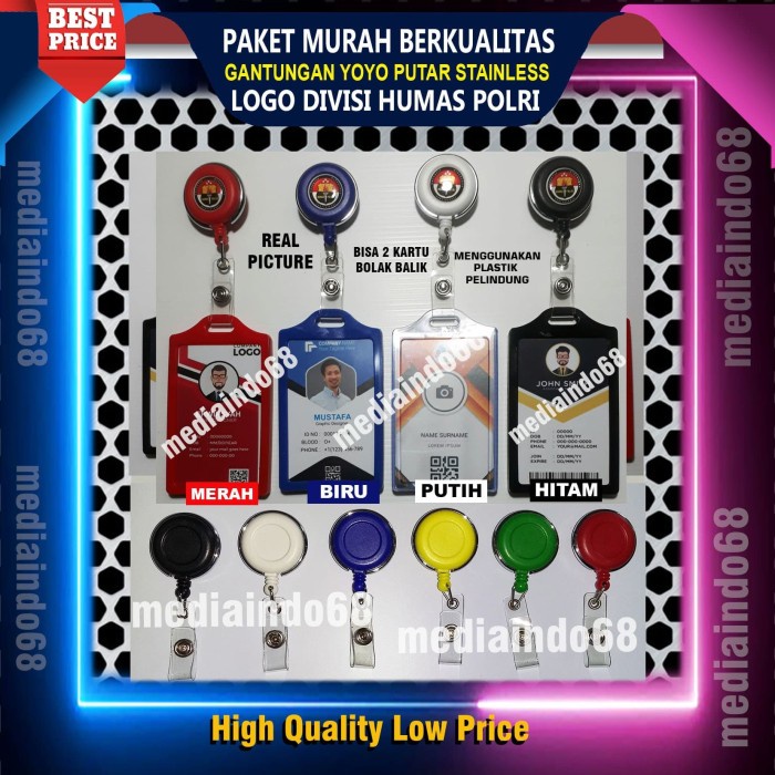 

Gaya Yoyo Gantungan Id Card Putar Stainless-Logo Divisi Humas Polri Promo