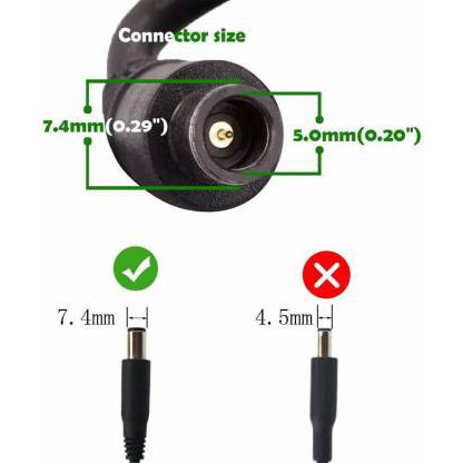 Laptop Charger AC Adapter 19.5V 4.62A 90W For DELL M431R-5435 M5010 M501R M5030 M5110 M531R-5535 N4010 7.4*5.0mm