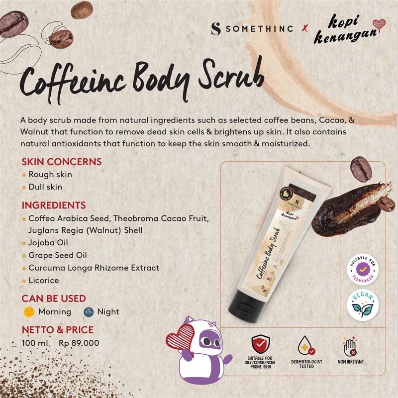 SOMETHINC Coffeeinc Indonesia / Lip Body Scrub Coffee Facial Wash Cleansing Essence Mist Toner Serum Ampoule Eye Cream Creme Eye Gel Sunscreen Sleeping Mask Masker Moisturizer  Lotion / Cushion Powder Eyebrow Eyeliner Mascara Lipstick Tint Sugar Wax Paket