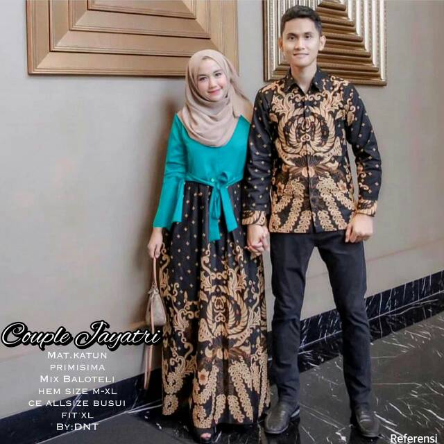 Couple Batik Jayatri Model Gamis Dress Pesta Glamour Batik Sarimbit Primisima Premium Busui Friendly Shopee Indonesia