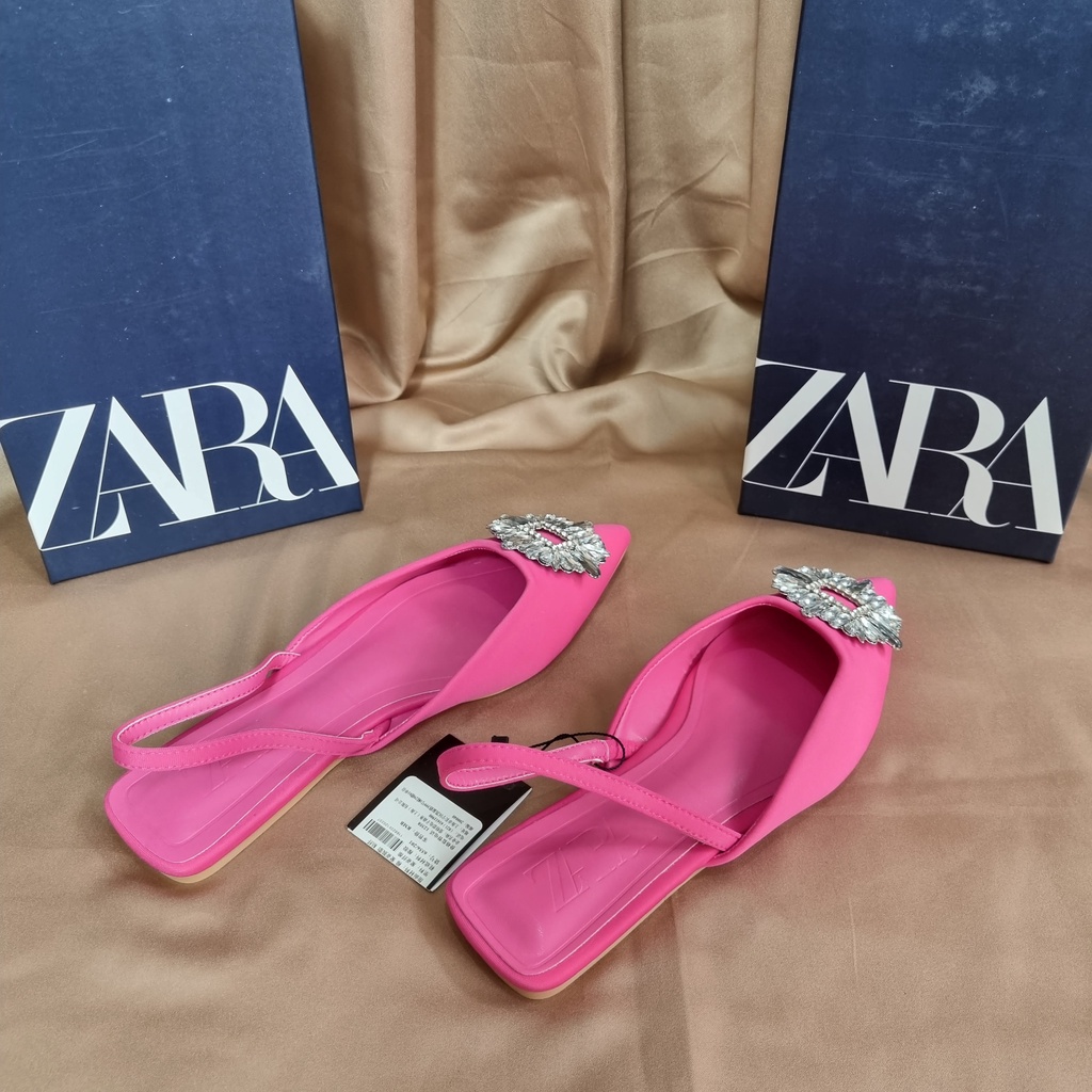 SEPATU ZR HEELS WANITA FUSCHIA SHIMMERY ( FLAT )