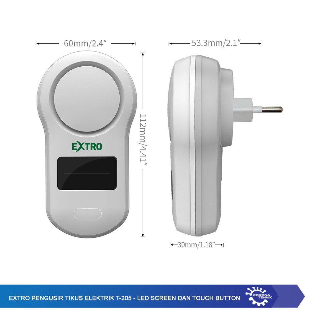 Extro Pengusir Tikus Elektrik T-205 - Led Screen dan Touch Button