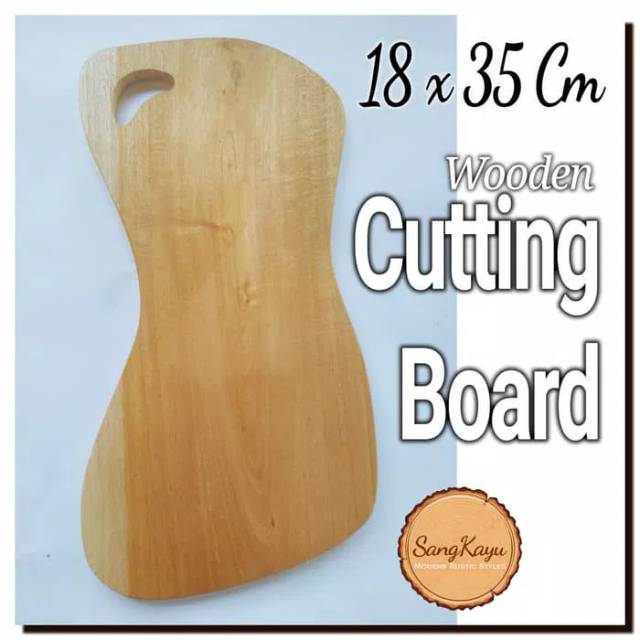 Wooden Cutting Board 18x35 cm Talenan kayu unik Rustic cutting board