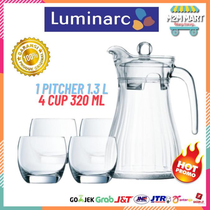 paling diminati] Pitcher/Jug/Teko + Gelas Kaca Set Luminarc Bucolique