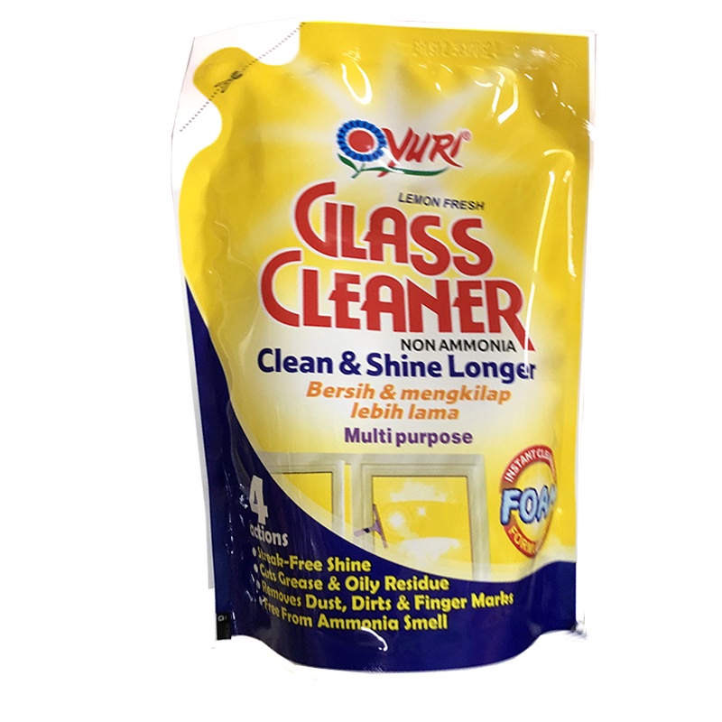 Yuri Glass Cleaner 410ml Foam Clean &amp; Shine Longer Cairan Pembersih Kaca Bersih Mengkilap Yurri Busa Membersihkan Kaca