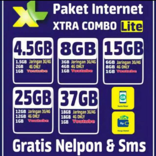 Promo Kuota Xtra Combo Lite Dan Paket Nelpon Xl Ke Semua Operator 30hari Shopee Indonesia