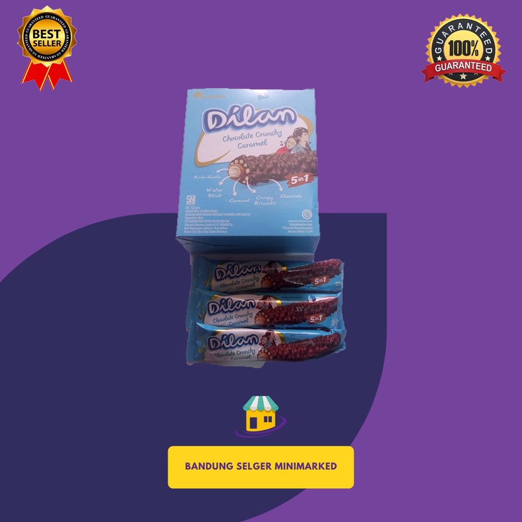 

WAFER DILAN CHOCOLATE CRUNCHY CARAMEL GARUDA 5 IN 1 ISI 12 PCS 1 BOX