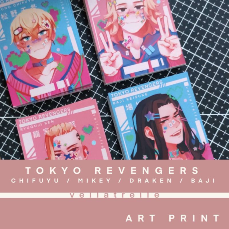 Art Print Photocard Tokyo Revengers Harajuku Style Mikey / Chifuyu / Draken / Baji
