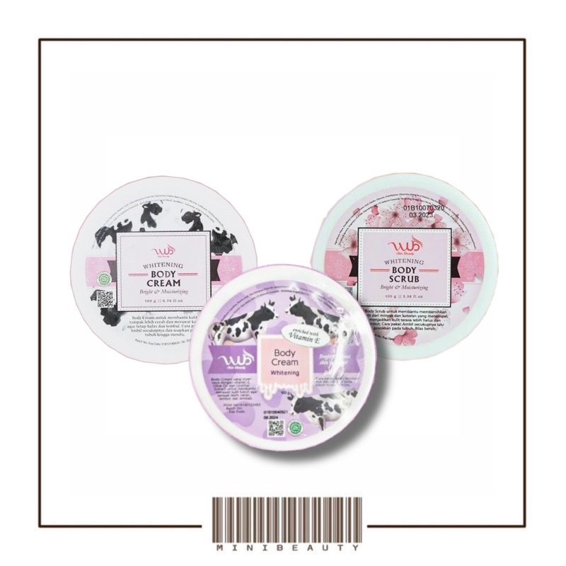 wub body cream lotion scrub lulur mencerahkan kulit 100g