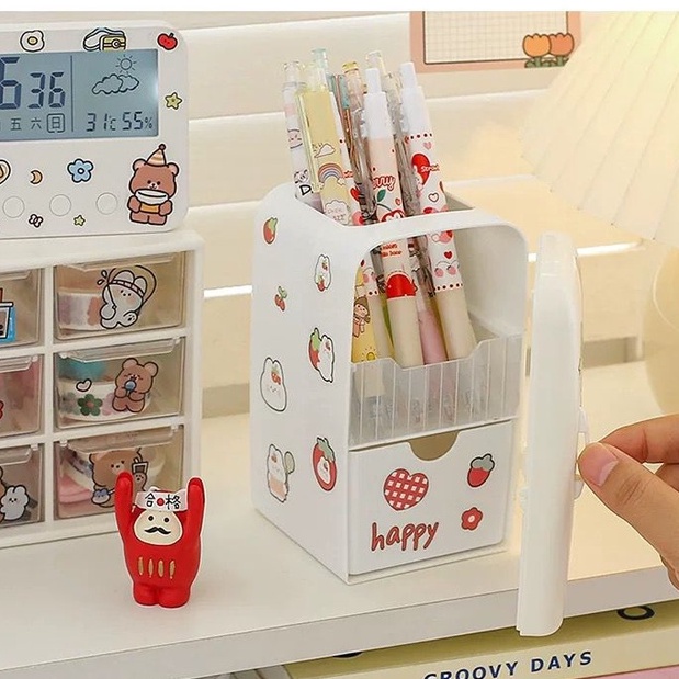 [randomstuff] Kotak Pensil Bentuk Kulkas Unik Serbaguna Dengan Laci Kotak Pena Cute Fridge Penholder Berkualitas Korean Style Tempat Pensil Aesthetic Desk Decoration Stationary Kit-3