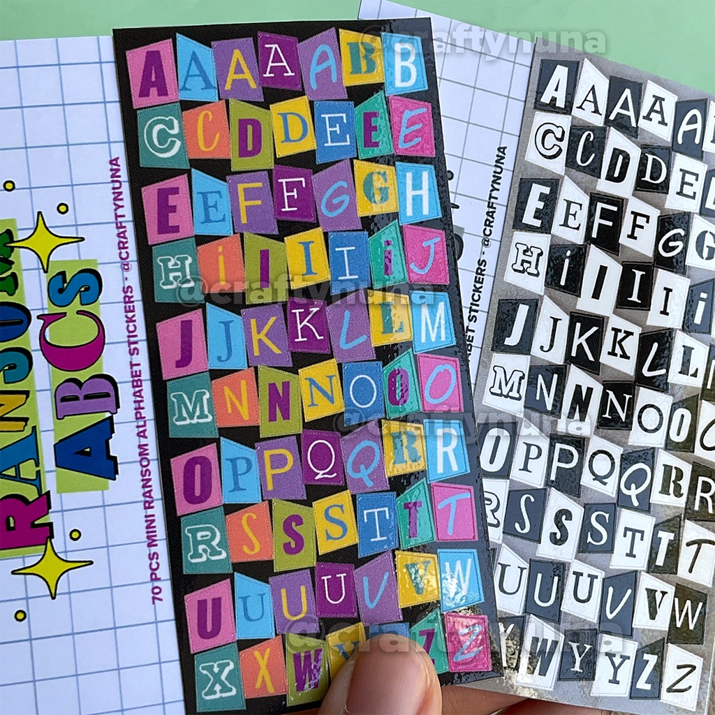 (CNDS01) 70pcs Mini Ransom Alphabet Deco Sticker huruf abjad stiker hias poca pc photocard kpop