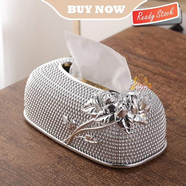 DOME Tempat Tissue Box Klasik Emas elegant acrylic tisu muka ROSE