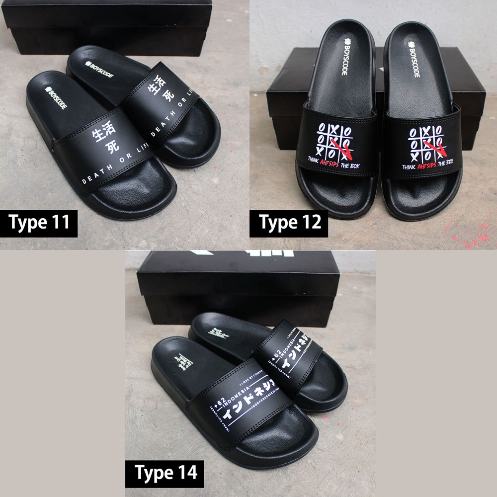 Sandal Selop Distro Pria Boyscode Premium Original + FREE Paperbag / Sandal Slide Pria / Sandal Slop