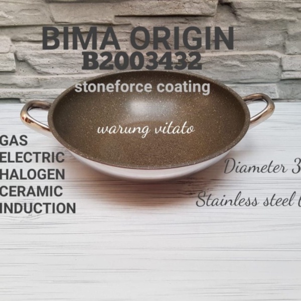 

Berkualitas BIMA ORIGIN NON STICK WOKPAN WAJAN 32 CM STONEFORCE COATING B2003432