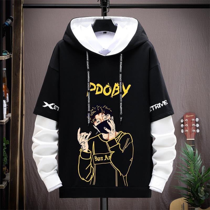 SWEATER HOODIE PRIA LENGAN PANJANG KOMBINASI HOOD PDOBY DISTRO COWOK PREMIUM