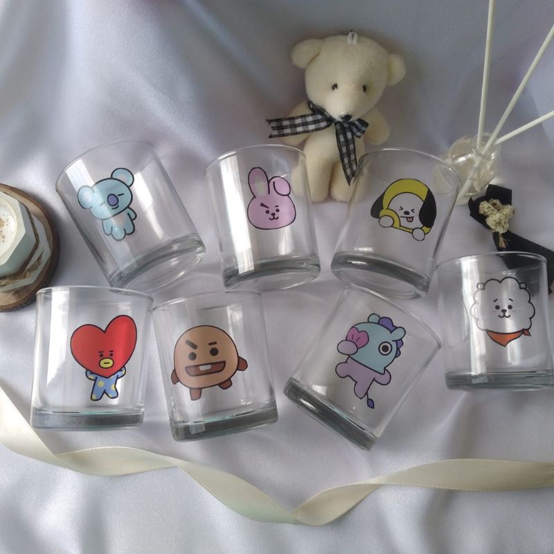 Jual Gelas Kaca Karakter Bt21 Gelas Kaca Aesthetic Shopee Indonesia 9002