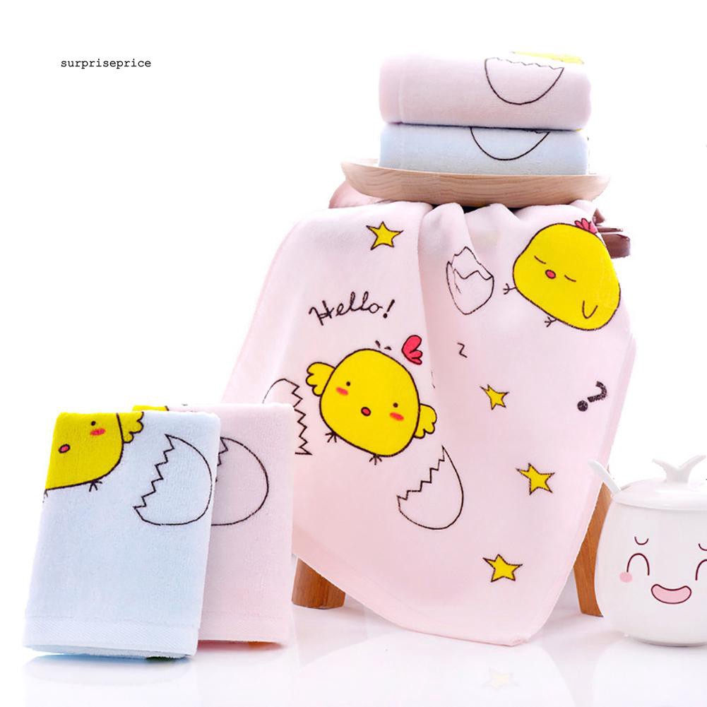 Handuk Dengan Bahan Katun Halus Dan Gambar Kartun Ayam Untuk Anak Anak