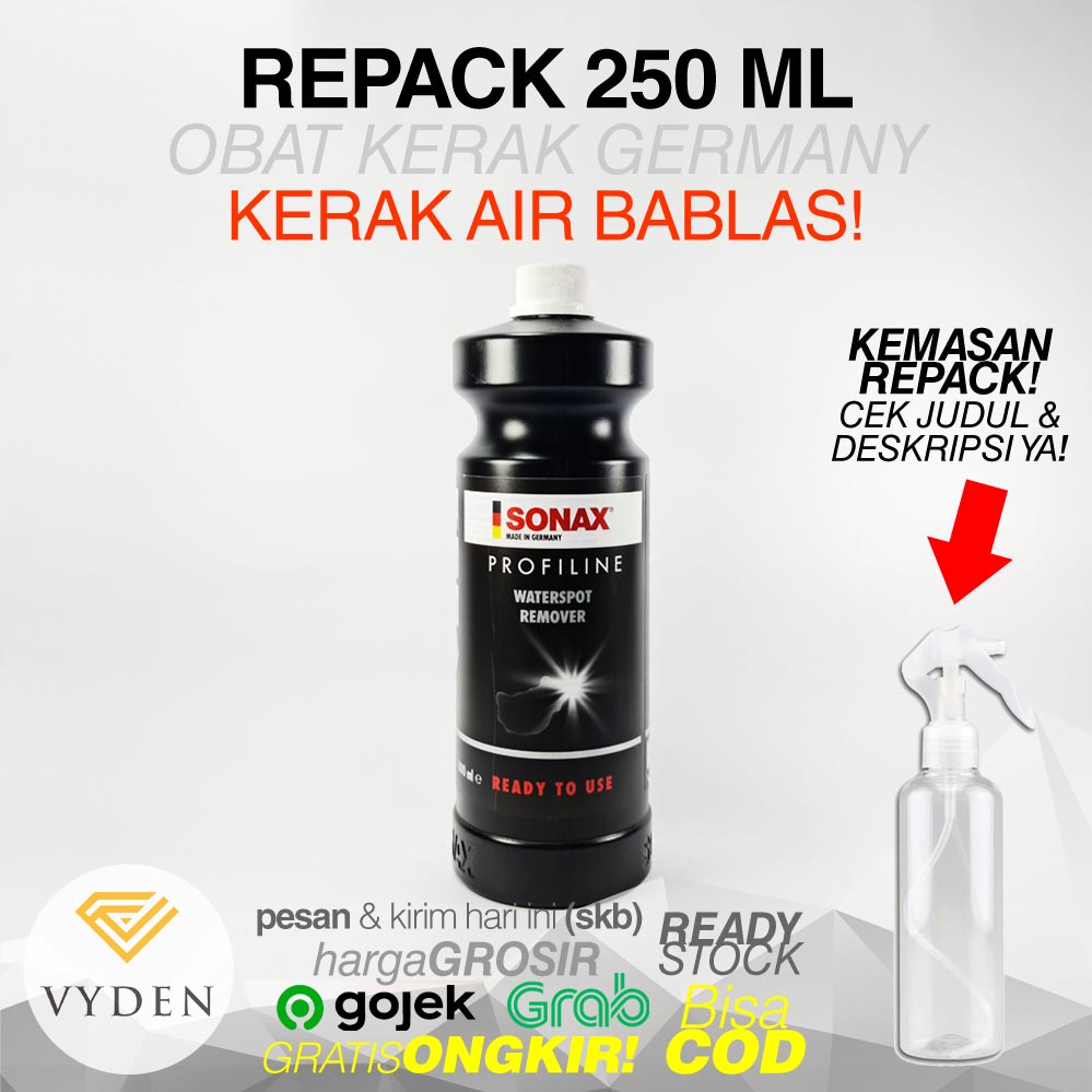 SONAX Profiline Waterspot Remover 250ml Repack Pembersih Kerak Air Jamur Kaca Noda Kotoran MURAH