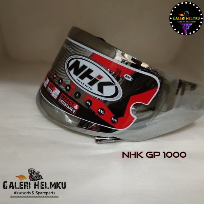 Flat Visor Nhk Gp1000 Silver / Kaca Visor Nhk Gp1000 / Helm Nhk Gp1000