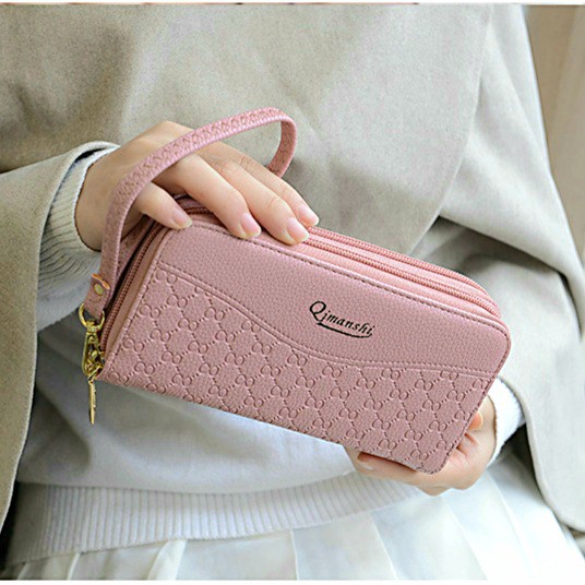 DOMPET WANITA KULIT 2 RESLETING IMPORT PREMIUM KOREA EIME MURAH PANJANG FASHION BATAM ELEGAN PESTA