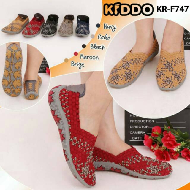 Sepatu Rajut KIDDO F747 Flat ORIGINAL