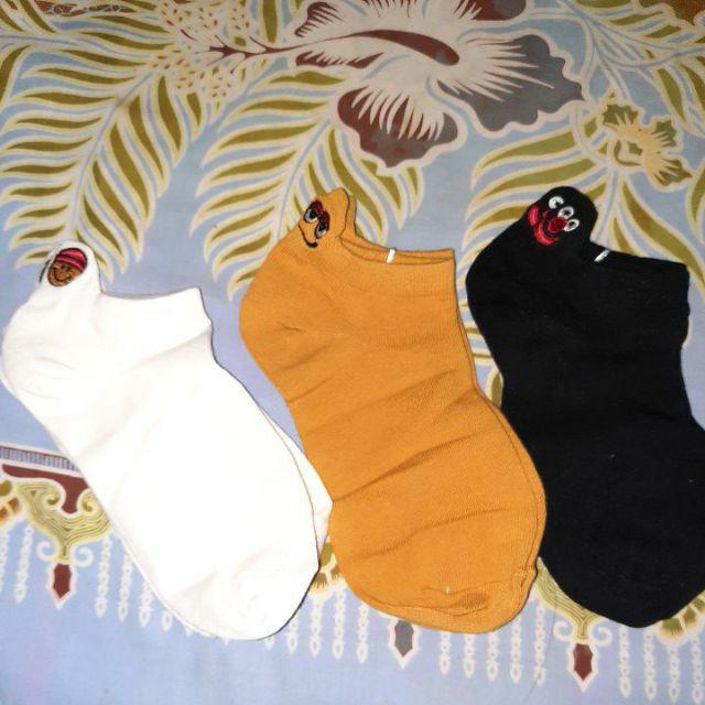  Kaos  Kaki  Ankle  Unisex Bahan Katun Motif Emoji Shopee 