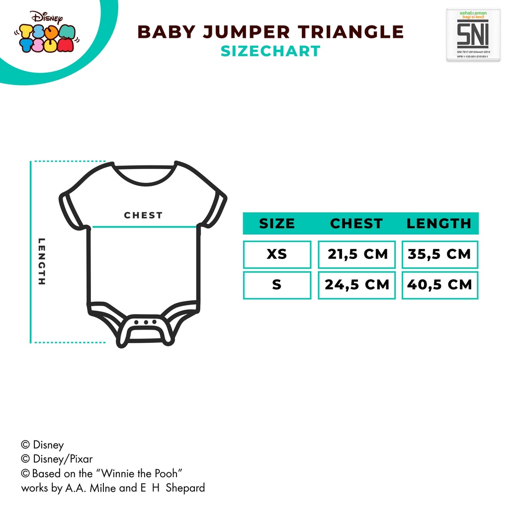 Jumper Bayi Segitiga Tsum Tsum DISNEY Katun Bambu DTT16