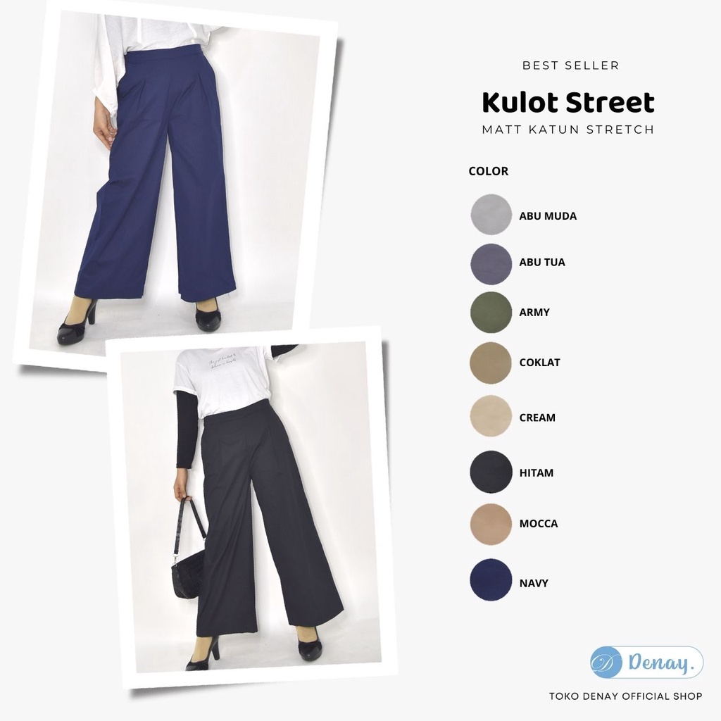 TOKODENAY - Celana Panjang Wanita - Clarissa Kulot Matt Poplin Street Premium Quality - Fashion Muslim-8