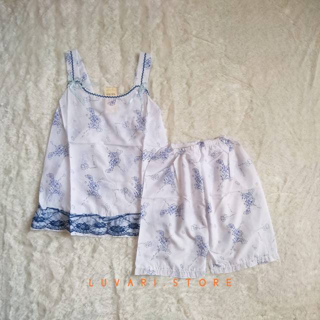 Baju Tidur Wanita Katun Singlet Celana Pendek