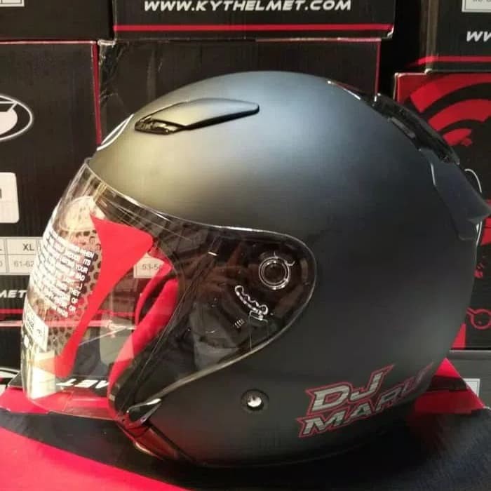 Helm kyt dj maru solid hitam doff